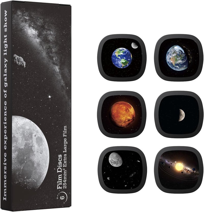 Ainael Galaxy Projector Disc – Ultra HD Projector Slide, Compatible with Galaxy Projectors and Model SKE-TKQ01 & BL-DQY02 Projectors – 6 Disc Set (Moon) - Image 1